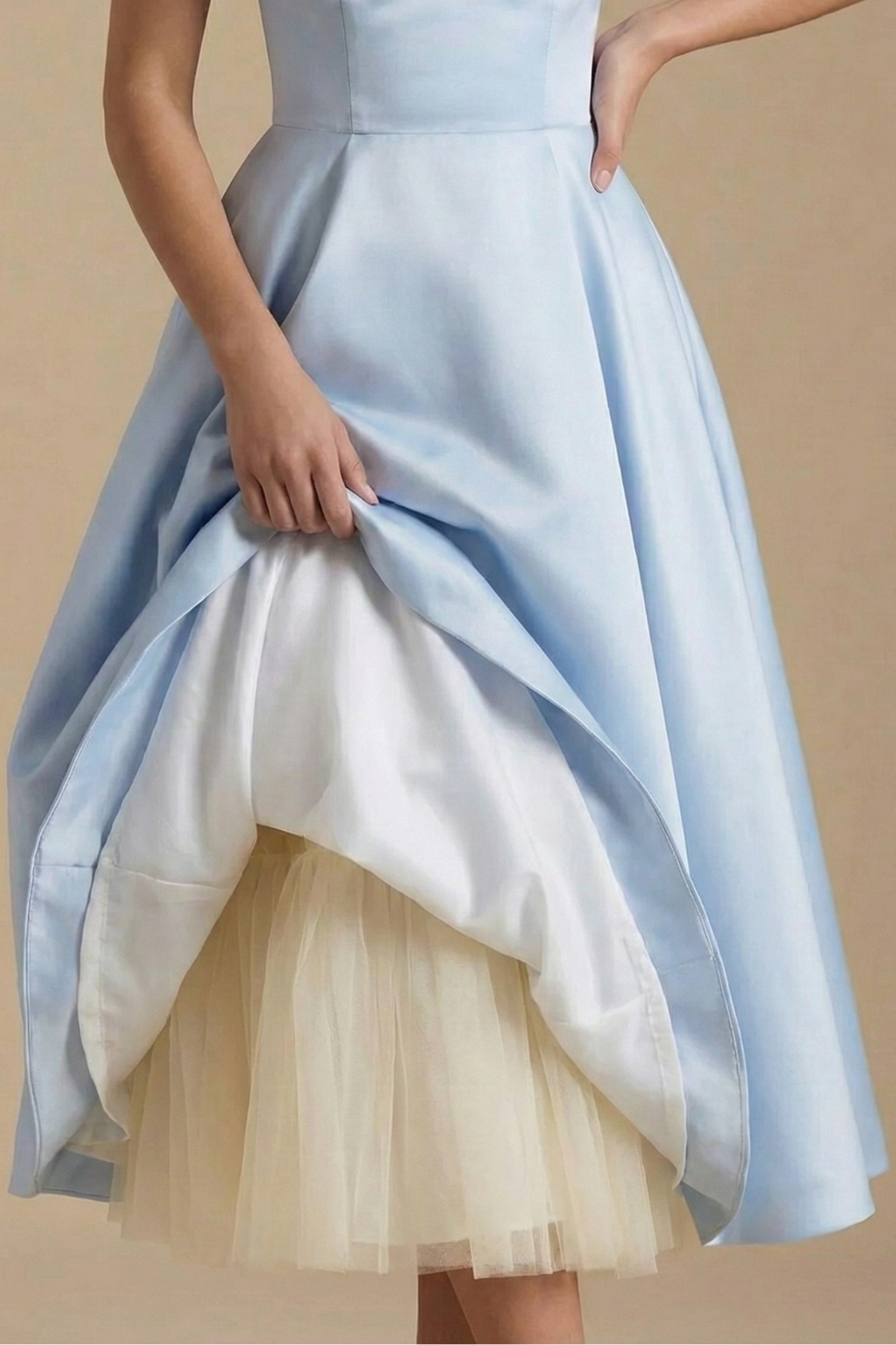 Elegant Corset Midi Dress | Women's Dress with Flared Skirt for Timeless Sophistication