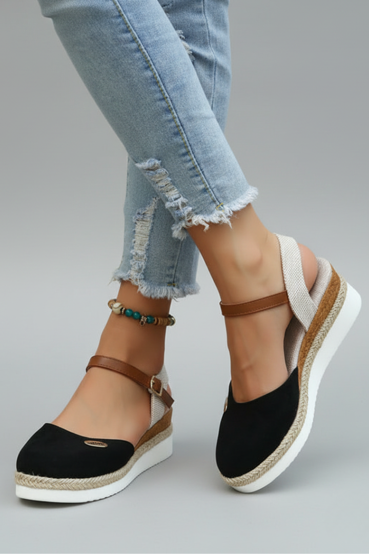 Elegant Espadrille Sandals | Women's Closed-Toe Design with Slingback Strap | Stylish Comfort for Summer Adventures