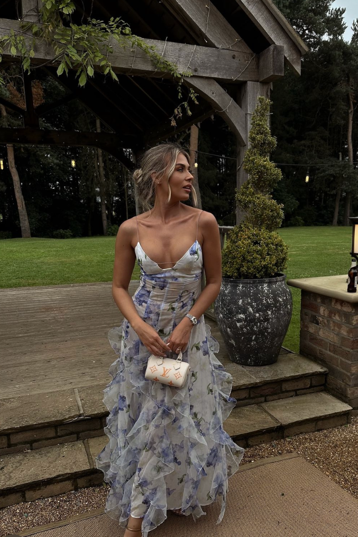 Elegant Floral Maxi Dress | Women's Dress with Cut-Out Design for Effortless Summer Style