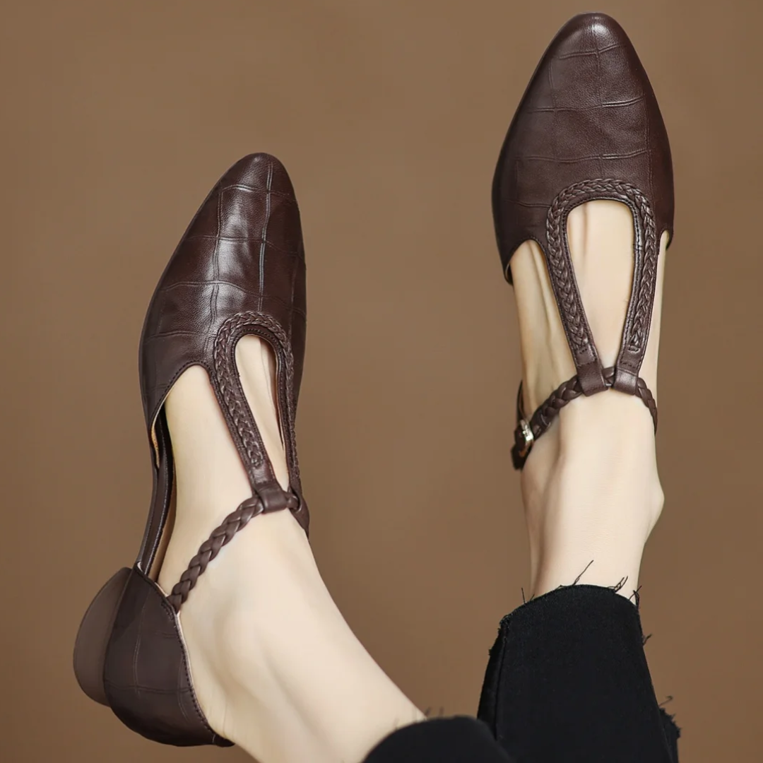Elegant Leather Mary Janes | T-Strap Design with Cushioned Sole | Comfortable Women's Shoes for Everyday Style