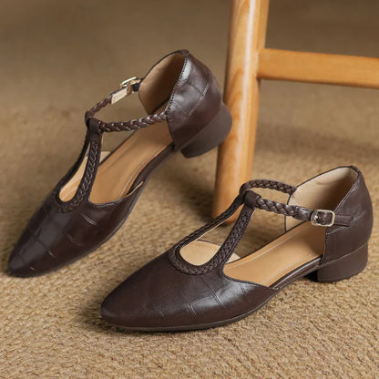 Elegant Leather Mary Janes | T-Strap Design with Cushioned Sole | Comfortable Women's Shoes for Everyday Style