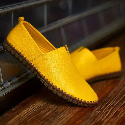 Elegant Loafers | Black Leather Slip-Ons with Cushioned Insole | Comfortable Footwear for Women