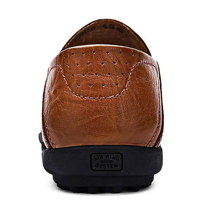 Elegant Loafers | Black Leather Slip-Ons with Perforated Design | Stylish Comfort for Women
