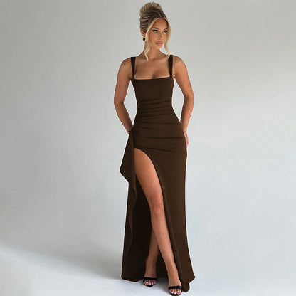 Elegant Maxi Dress | Women's Formal Dress with Open Back Design | Perfect for Evening Events