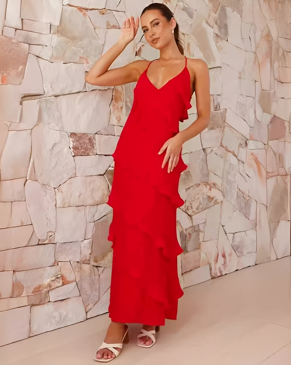 Elegant Maxi Dresses for Women | Flowy Halterneck Design for Effortless Style