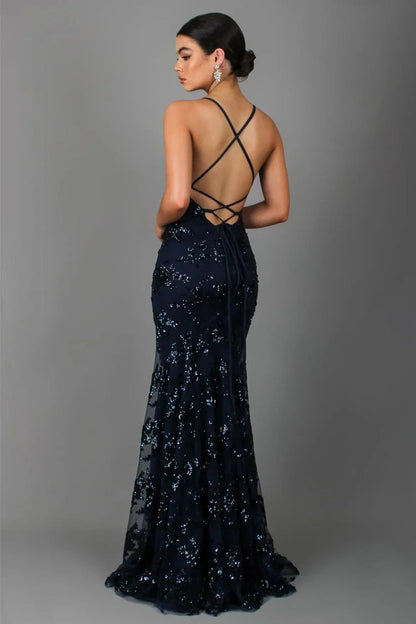 Elegant Sequin Maxi Dress | Women's Formal Gown with Fitted Silhouette for Glamorous Events