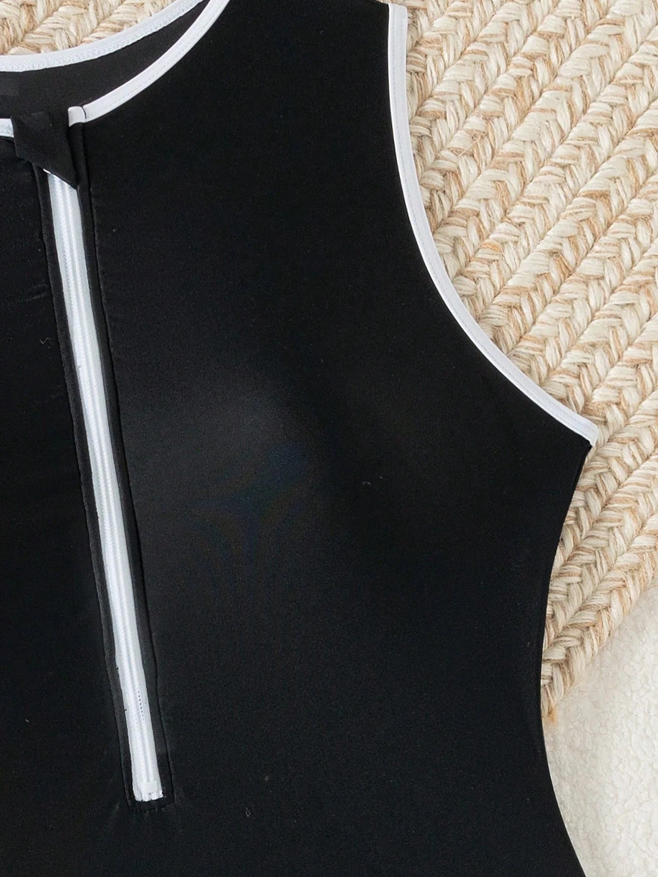 Elegant Series | Black One Piece Swimsuit with High Neck & Adjustable Zipper | Sporty Bathing Suit for Confidence