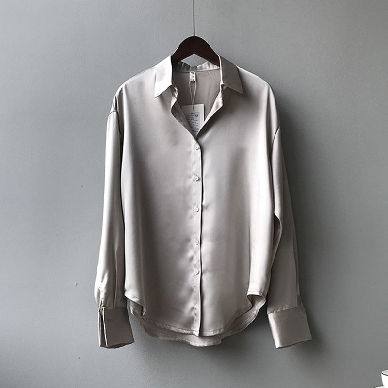 Elegant Silk Blouse for Women with Vintage Collar & Refined Cuffs | Timeless Style for Any Occasion