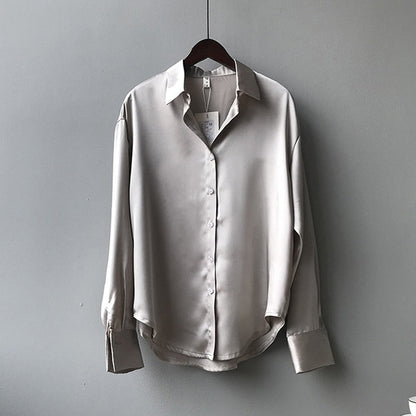 Elegant Silk Blouse for Women with Vintage Collar & Refined Cuffs | Timeless Style for Any Occasion