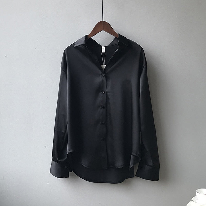 Elegant Silk Blouse for Women with Vintage Collar & Refined Cuffs | Timeless Style for Any Occasion