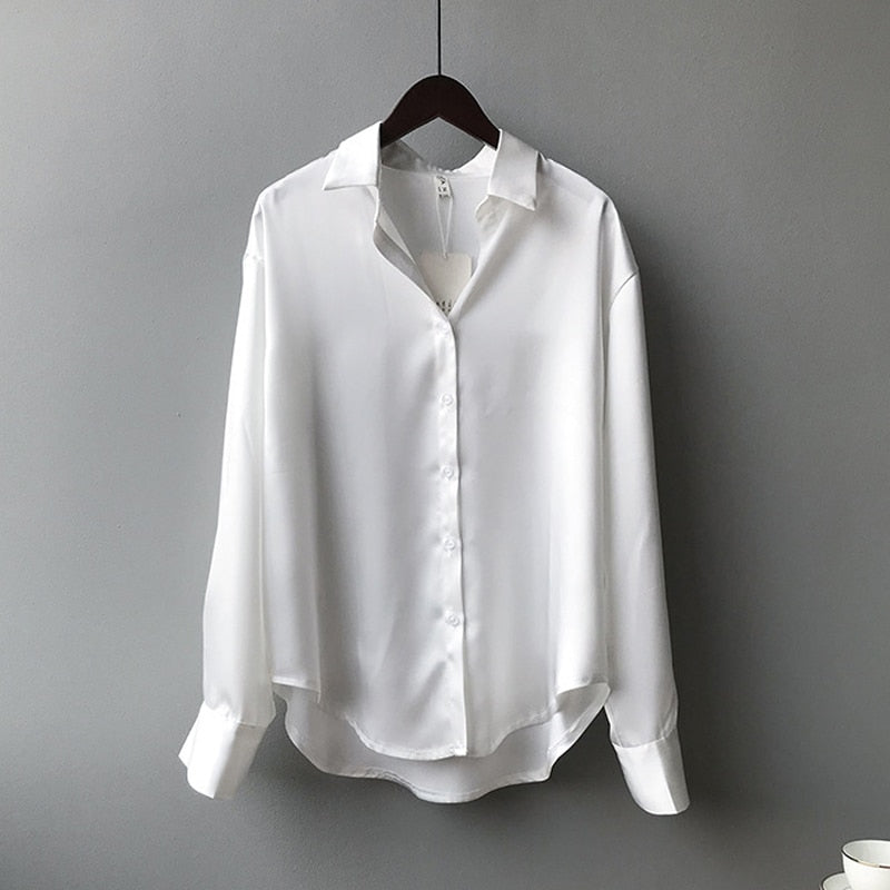 Elegant Silk Blouse for Women with Vintage Collar & Refined Cuffs | Timeless Style for Any Occasion