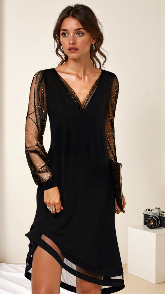 Elegant Summer Dresses | Sequined Evening Dress with Flattering Silhouette | Perfect for Stylish Celebrations