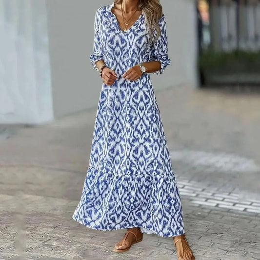 Elegant Summer Maxi Dress | Flattering Neckline & Relaxed Fit for Effortless Style
