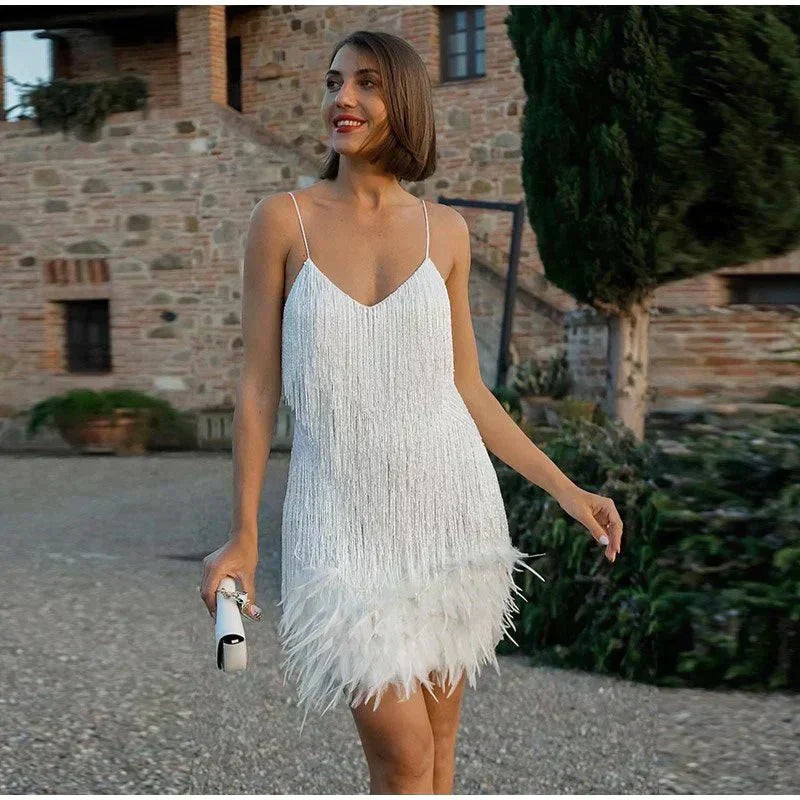 Elegant Summer Mini Dress | Women's Fitted Sequin Cocktail Dress with Shimmering Detail for Stylish Celebrations