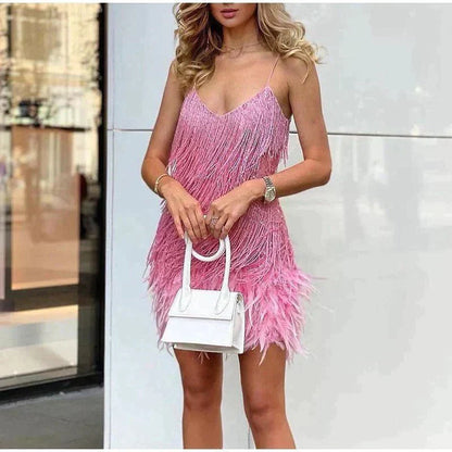 Elegant Summer Mini Dress | Women's Fitted Sequin Cocktail Dress with Shimmering Detail for Stylish Celebrations