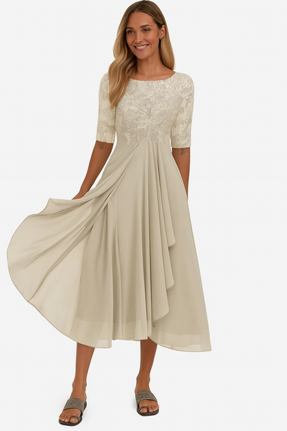 Elegant Women's A-Line Midi Dress for Summer with Flattering Silhouette | Lightweight & Breathable Fabric for Effortless Style