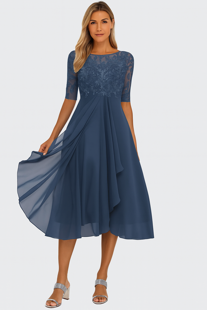 Elegant Women's A-Line Midi Dress for Summer with Flattering Silhouette | Lightweight & Breathable Fabric for Effortless Style