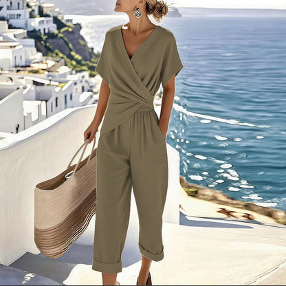 Elegant Women's Set | Two-Piece Set with Flattering Wrap-Front Design | Versatile Outfit for Effortless Style