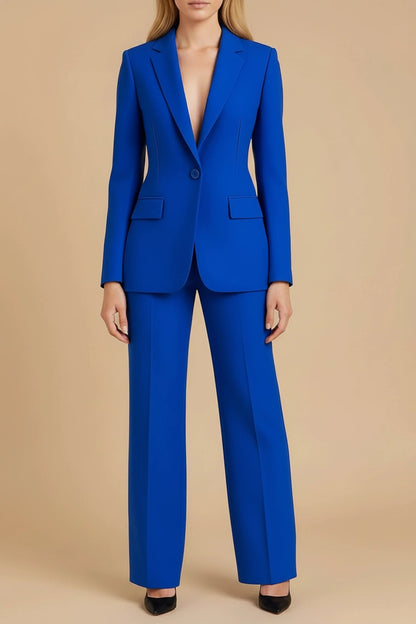 Elegant Women's Suit | Tailored Pant Suit Set with Wide-Leg Pants for Effortless Professional Style