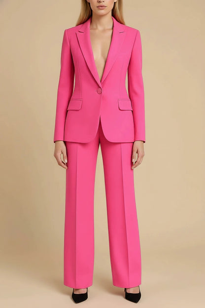 Elegant Women's Suit | Tailored Pant Suit Set with Wide-Leg Pants for Effortless Professional Style