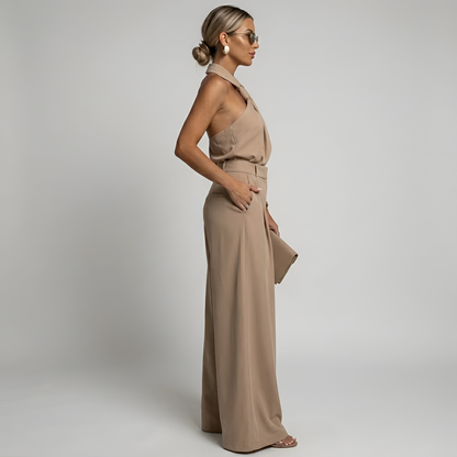 Elegant Women's Tracksuit Set with Palazzo Pants & Halter Top for Effortless Style