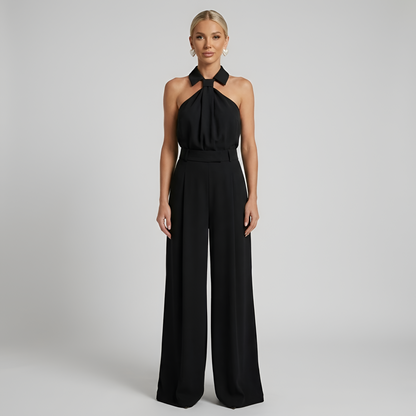 Elegant Women's Tracksuit Set with Palazzo Pants & Halter Top for Effortless Style