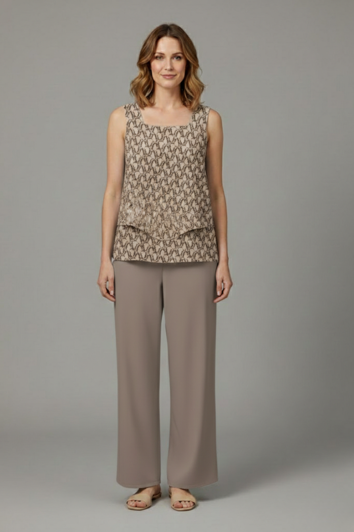 Elegant Women's Two Piece Set | Sleeveless Top & Wide Leg Trousers for Effortless Style