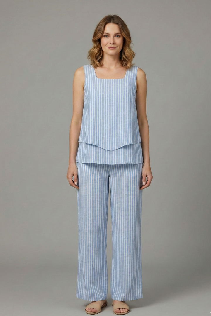 Elegant Women's Two Piece Set | Sleeveless Top & Wide Leg Trousers for Effortless Style