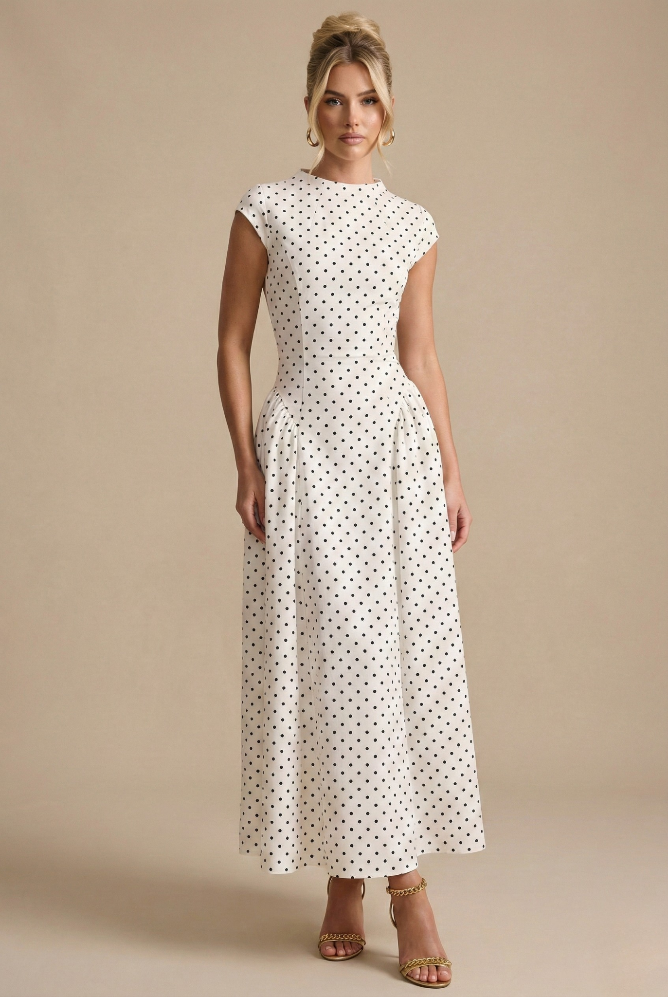 Elegant | Women's Polka Dot Maxi Dress with A-Line Silhouette | Effortless Style for Any Occasion