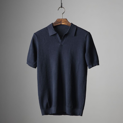 Elevated Essentials | Men's Polo Shirt with Textured Fabric | Versatile Summer Staple for Effortless Style