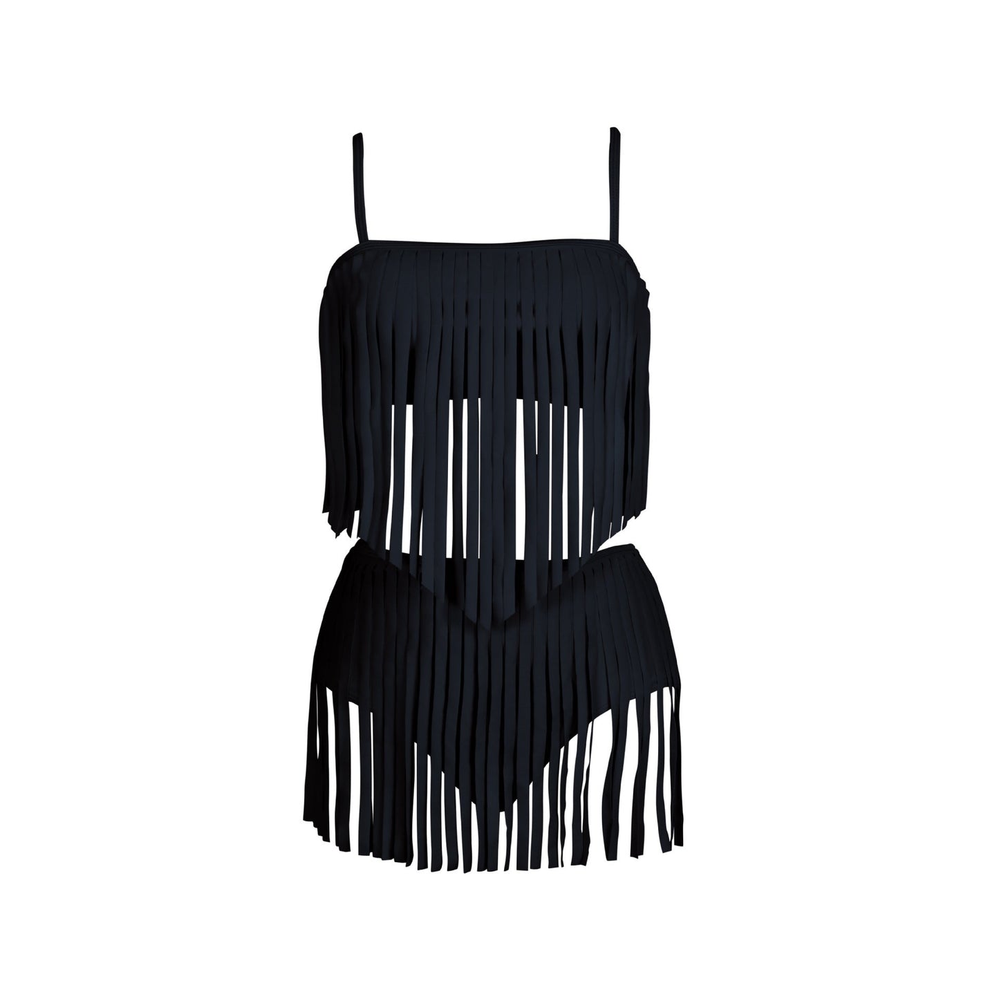 Eloura-Moda | High Waisted Bikini Set with Fringe Design | Stylish Swimwear for Beach and Pool