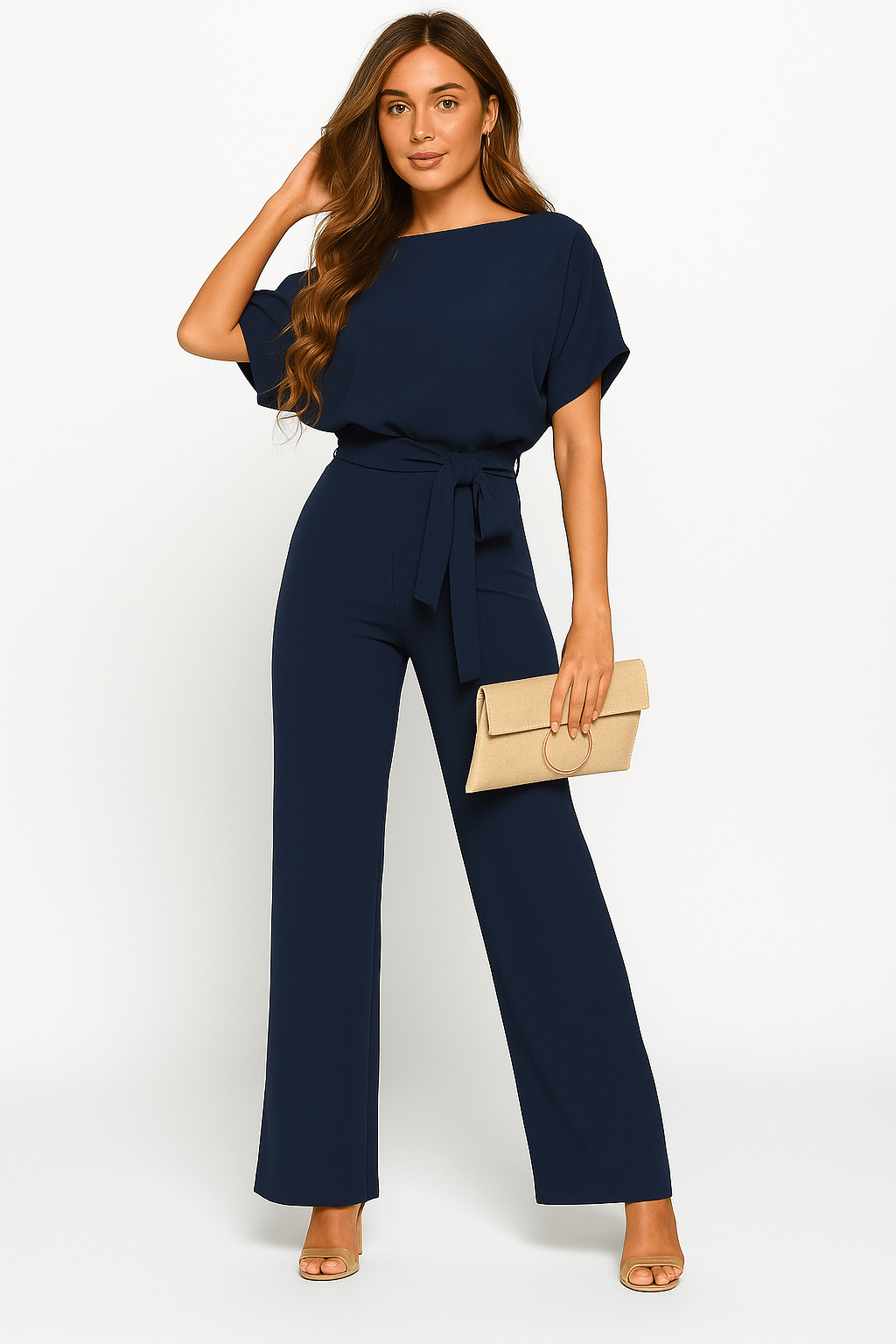 Elva | Elegant Jumpsuit for Women with Adjustable Tie Belt | Flattering Fit for All Occasions