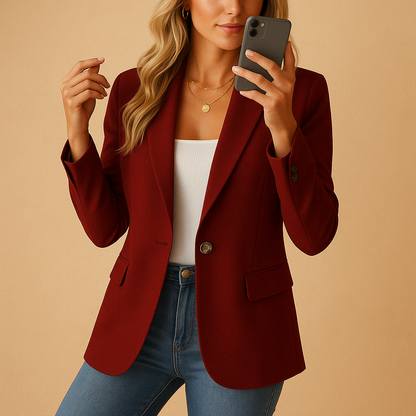 Emma Collection | Women's Fitted Tailored Blazer Jacket with Lightweight Fabric | Elegant Summer Style for Effortless Versatility