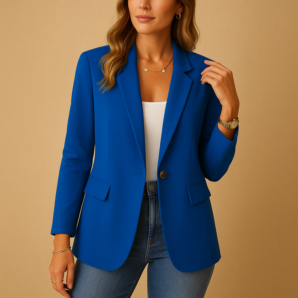 Emma Collection | Women's Fitted Tailored Blazer Jacket with Lightweight Fabric | Elegant Summer Style for Effortless Versatility