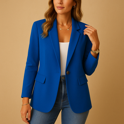 Emma Collection | Women's Fitted Tailored Blazer Jacket with Lightweight Fabric | Elegant Summer Style for Effortless Versatility