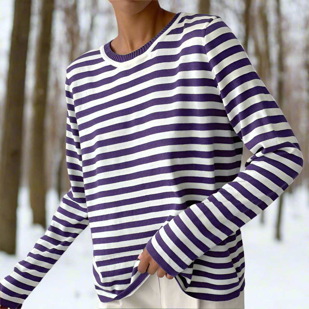Essential Collection | Women's Top with Relaxed Fit & Timeless Striped Design | Comfortable Everyday Wear