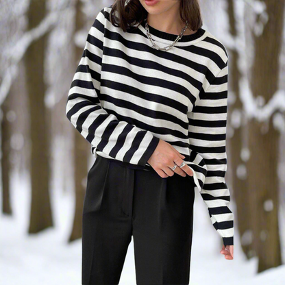 Essential Collection | Women's Top with Relaxed Fit & Timeless Striped Design | Comfortable Everyday Wear