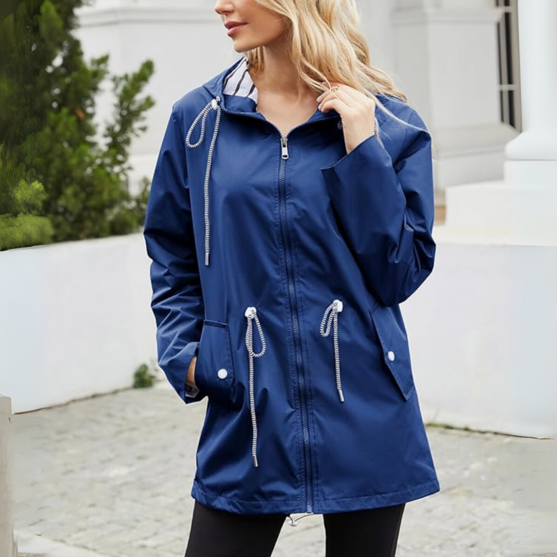 Women's Waterproof Rain Jacket — Lightweight Adjustable Hood 7
