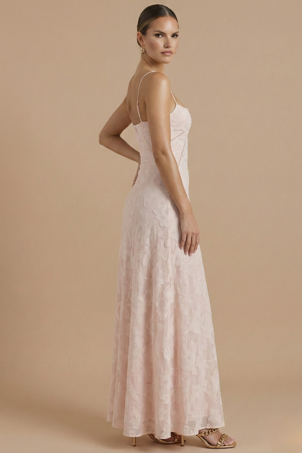 Floral Maxi Dress | Women's Summer Wedding Guest Dress with Spaghetti Straps | Elegant Style for Effortless Sophistication