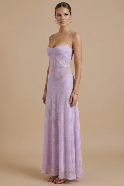 Floral Maxi Dress | Women's Summer Wedding Guest Dress with Spaghetti Straps | Elegant Style for Effortless Sophistication