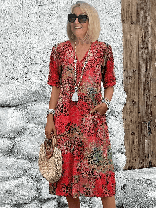 Floral Midi Dress | Breathable Fabric with Relaxed Fit for All-Day Comfort