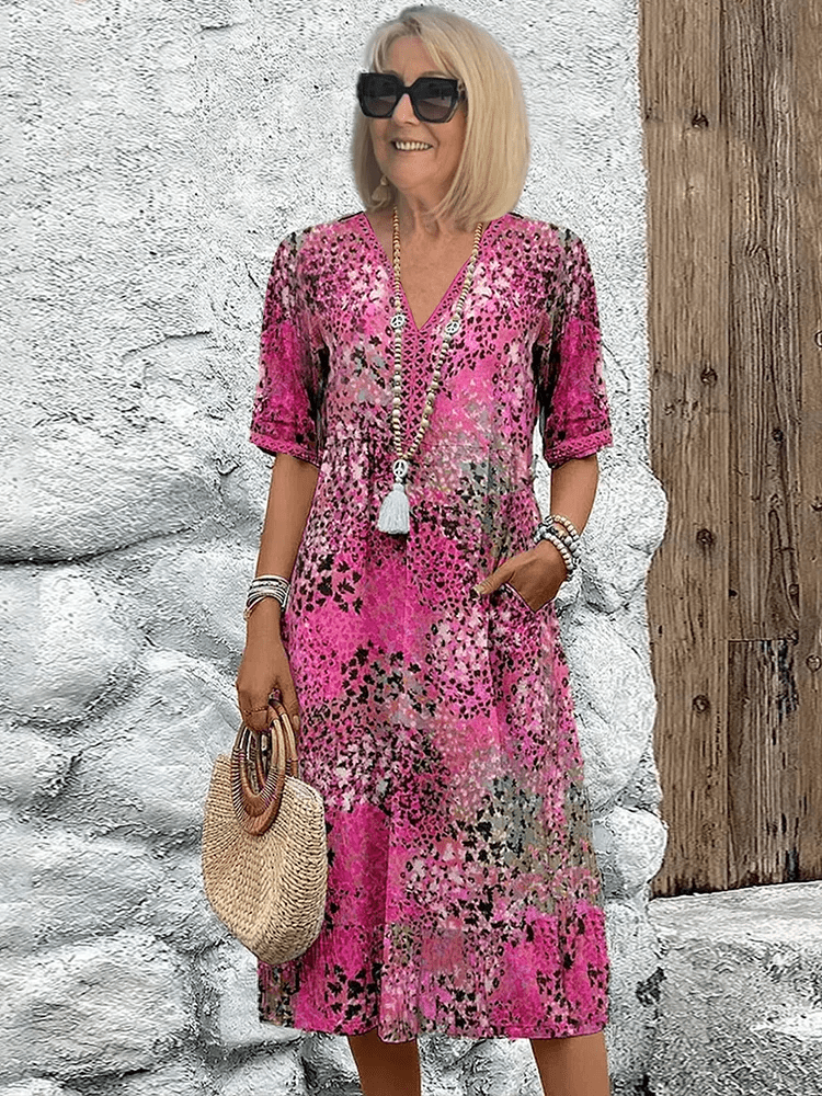 Floral Midi Dress | Breathable Fabric with Relaxed Fit for All-Day Comfort