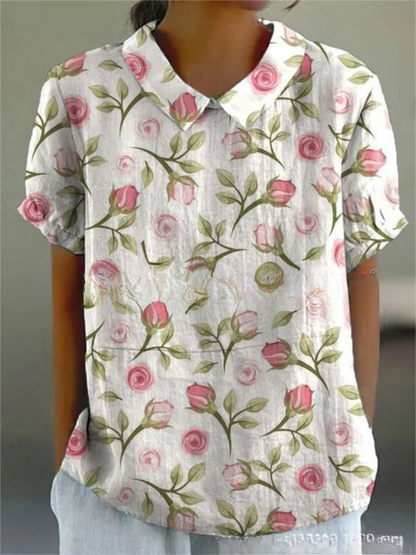 Floral Blouse for Women — Lightweight Relaxed Fit Summer Shirt 5