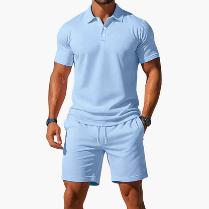 Gabriel Collection | Men's Casual Polo Shirt & Shorts Set with Soft Fabric | Stylish Summer Outfit for Comfort & Versatility