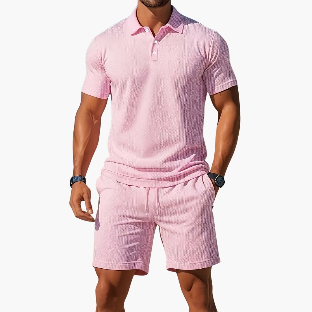 Gabriel Collection | Men's Casual Polo Shirt & Shorts Set with Soft Fabric | Stylish Summer Outfit for Comfort & Versatility