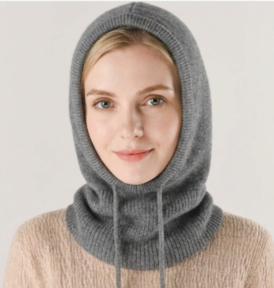 Cashmere-Blend Knit Beanie — Adjustable Drawstring Fit 4