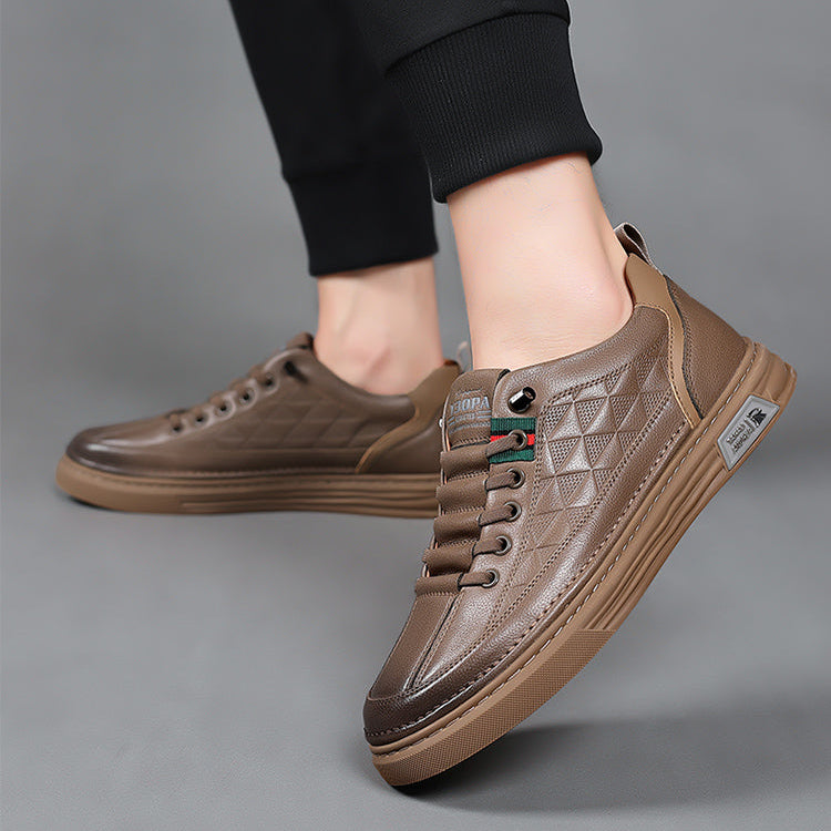 Genuine Leather Sneakers with Cushioned Sole | Breathable Comfort for All-Day Wear