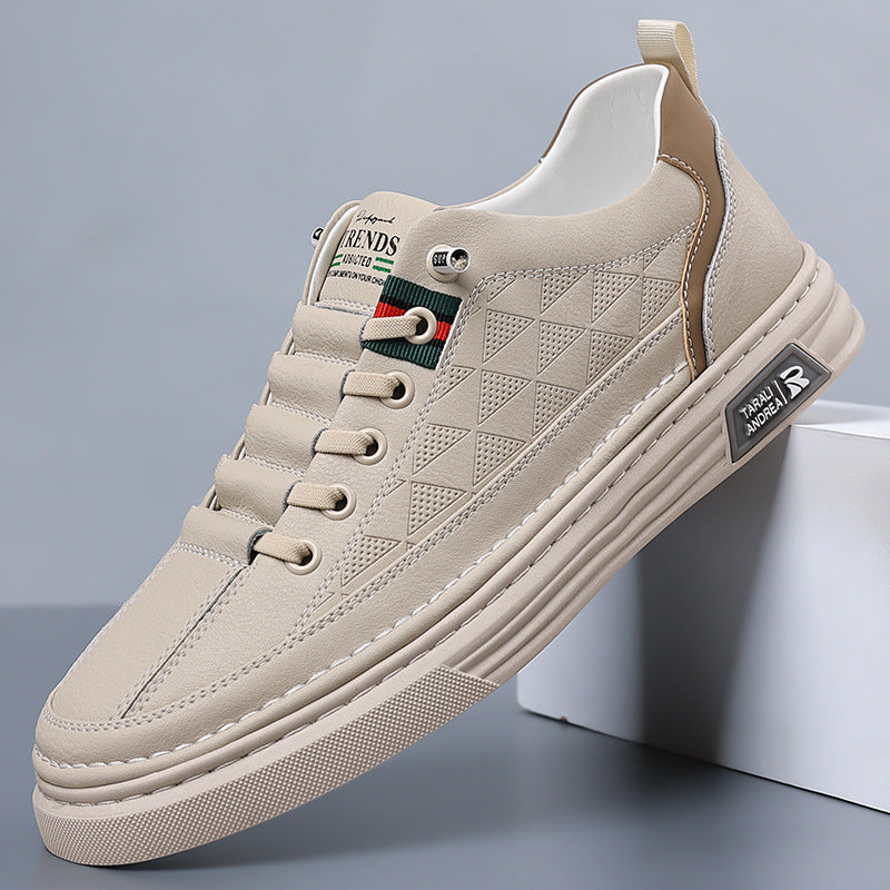 Genuine Leather Sneakers with Cushioned Sole | Breathable Comfort for All-Day Wear