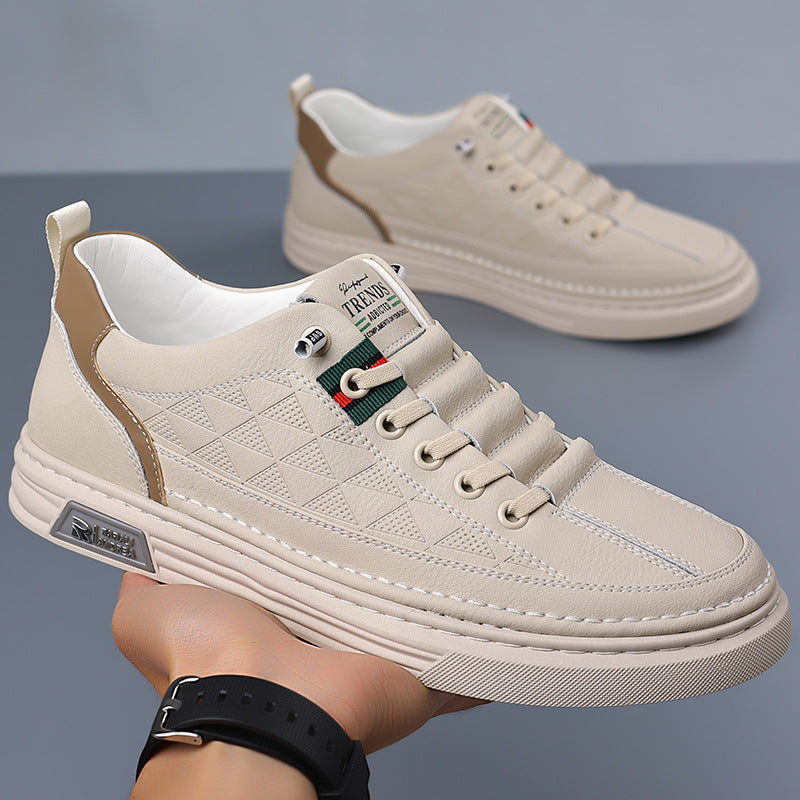 Genuine Leather Sneakers with Cushioned Sole | Breathable Comfort for All-Day Wear