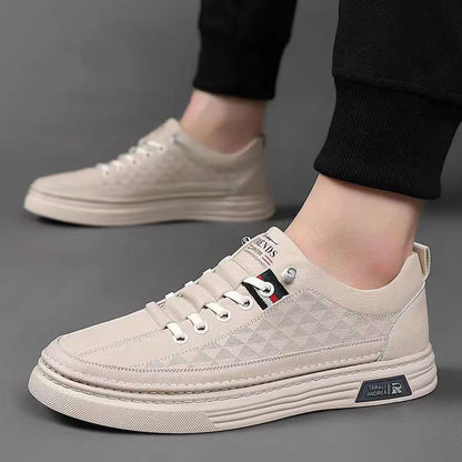Genuine Leather Sneakers with Cushioned Sole | Breathable Comfort for All-Day Wear
